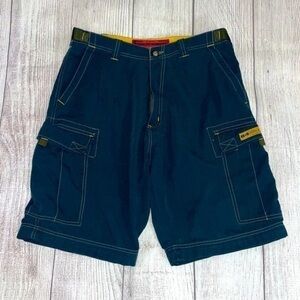 COLO WEAR Men’s Cargo Shorts Navy Blue 6 Pockets Outdoor Wear Size 34 Inseam 32